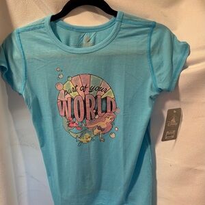 Disney Kids Aqua Ariel Part of Your World tee.